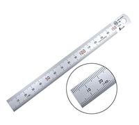 Shinwa 150 mm Rigid (15 mm x 0.5 mm) Zero Glare Satin Chrome Stainless Steel Machinist Engineer Ruler/Rule with Graduations in mm and .5mm Model 13005