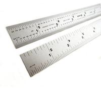 Shinwa 6 4R Rigid (.750 wide x .035 thick) Zero Glare Satin Chrome Stainless Steel 4R Machinist Engineer Ruler / Rule with Graduations in 1/64, 1/32, 1/8, 1/16 Model H-3001A by Shinwa