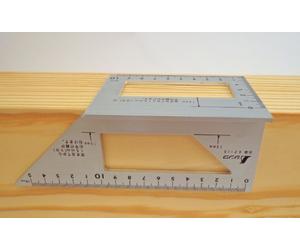 Shinwa Japanese Aluminum Saddle Layout Square w/ 45 degree and 90 degree Sides