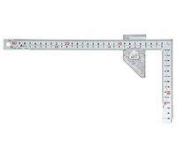 Shinwa Sokutei JIS 12486 Curved Scale, Thick, Wide Width, Silver, 11.8 inches (30 cm), Same as Front and Back, 8 Tiers, Curved Stopper Metal Included