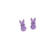 Shiny Acrylic Easter Bunny Earrings Cute Dainty Rabbit Mushroom Stud Earrings Holiday Jewelry Gift, Acrylic, No Gemstone