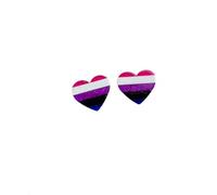 Shiny Acrylic LGBT Rainbow Pride Earrings Lesbian Bisexual Pansexual Transgender Heart Stud Earrings LGBTQ Pride Jewelry, Acrylic, No Gemstone