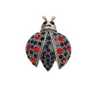 Shiny Alloy Ladybird Lapel Pin Decorated with Sparkling Crystals Handmade Ladybird Lapel Pin with Drop Oil for, Einheitsgröße, As described
