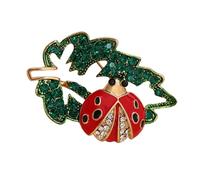 Shiny Alloy Ladybird Lapel Pin Decorated with Sparkling Crystals Handmade Ladybird Lapel Pin with Drop Oil for, Einheitsgröße, As described