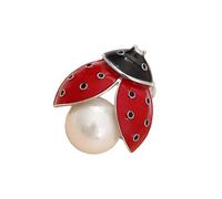 Shiny Alloy Ladybird Lapel Pin Decorated with Sparkling Crystals Handmade Ladybird Lapel Pin with Drop Oil for, Einheitsgröße, As described