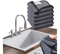 Shiny Bath Wipes Cleaning Cloths,5pcs Shiny Bath Drying Towels,Shower Doors Drying Towels,12*10” Streak Free Glass Window Car Mirror Super Absorben Microfiber Cleaning Cloths Cleaner(5pcs grey12*10”)