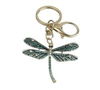 Shiny Blue Dragonfly Keychain - Blue Flying Insect Keychains with Shiny Resin Pearls - Key Accessory Lovers Dragonflies, Insects, Bugs… - Unisex Keychain for Men and Women, grey, One size