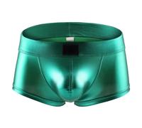 Shiny Boxer Shorts for Men, Elastic Liquid Metallic Hot Pants for Stage Performance, Sparkly Low Waist Trunks Shorts for Dancewear, Sexy Solid Hot Short Pants Underpants Trunks Nightclub Rave Party