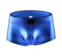 Shiny Boxer Shorts for Men, Elastic Liquid Metallic Hot Pants for Stage Performance, Sparkly Low Waist Trunks Shorts for Dancewear, Sexy Solid Hot Short Pants Underpants Trunks Nightclub Rave Party