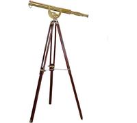 Shiny Brass Finish Telescope Nautical Floor Standing Harbor Master Tripod Handcrafted Nautical