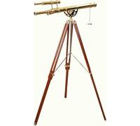 Shiny Brass Finish W/Brown Tripod Anchor Master Sky Watcher Vintage Telescope Maritime