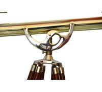 Shiny Brass Finish W/Brown Tripod Anchor Master Sky Watcher Vintage Telescope Maritime Scope Gift