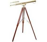 Shiny Brass Finish W/Brown Tripod Anchor Master Sky Watcher Vintage Telescope Maritime Scope Gift