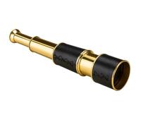 Shiny Brass Pirate Telescope Handheld Spyglass with Black Leather Grip Vintage Nautical Scope for Explorer, Collectors, Outdoor Adventure & Home Office Decor