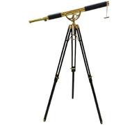 Shiny Brass Vintage Single Barrel Nautical Telescope Wooden Tripod Golden & Black Finish for Home Decor