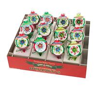Shiny Brite Holiday Splendor 12 Count 1.75", Decorated Reflector Rounds