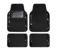 Shiny Car Mats - 3D Non-Slip Set with PVC Insert | Glitter Mats with Silver Rhinestones, Universal Waterproof for SUV, Saloon, Ideal for Bright Interiors and Daily Driving