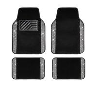 Shiny Car Mats - 3D Non-Slip Set with PVC Insert | Glitter Mats with Silver Rhinestones, Universal Waterproof for SUV, Saloon, Ideal for Bright Interiors and Daily Driving