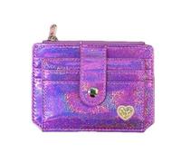 Shiny Card Cases Minimalist Front Pocket Wallet for Women Glitter Vegan Leather Small Card Holder Coin Purse (Purple,L12xW9.2cmL4.72”xW3.62”)