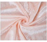 Shiny Crushed Velvet Fabric Premium Quality Velour Stretch Fancy Prom Dress Material Soft Furnishing 59" Extra Wide (Sold by The Metre) (Blush)