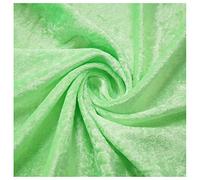 Shiny Crushed Velvet Fabric Premium Quality Velour Stretch Fancy Prom Dress Material Soft Furnishing 59" Extra Wide (Sold by The Metre) (Lime)