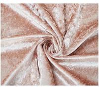 Shiny Crushed Velvet Fabric Premium Quality Velour Stretch Fancy Prom Dress Material Soft Furnishing 59" Extra Wide (Sold by The Metre) (Rose Gold)