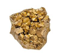 Shiny Crystal Specimen - Natural Electroplated Stone Cluster, Unique Mineral Formation | Shiny Decorative Crystal Glass, Raw Gold Mineral Stone for Display, Crafts and