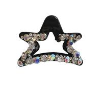 Shiny Crystal Star Shaped Hair Claw Clips for Women Girls, Bling Small Hair Jaw Clip, Non Slip Barrettes, Strong Hold Hair Clamps Decoration Hair Accessories (Black)