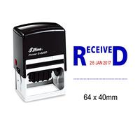 Shiny Date Stamp Self Inking with Received Text Ofiice Stationery Rubber Stamper S-829D
