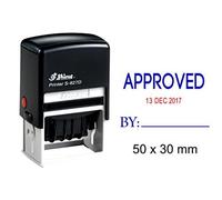 Shiny Date Stamper Self Inking with Approved by Text Ofiice Stationery Rubber Stamp S-827D