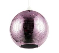 Happy Homewares Shiny Disco Mosaic Ball In Vibrant Pink Mirrored Tiled Retro Style