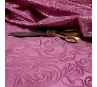 Shiny Floral Embossed Velvet Upholstery Fabric, Pink