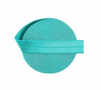 Shiny Fold Over Elastic 5/8" 15mm Solid Spandex Satin Band Hair Tie Headband Hair Tie Underwear Dress Sewing Trim-Tornado Blue-15mm-5 Yards
