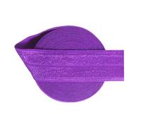 Shiny Fold Over Elastic FOE 1" 25mm Solid Spandex Satin Band Webbing Underwear Dress Sewing Trim 50 100 Yard by Spool-Purple-40mm-100 Yards