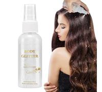 Shiny Glitter Spray | Shimmer Glitter Hairspray Dry Powder Makeup,Long-Lasting Loose Powder Highlighter for Halloween Christmas Birthday Skin Face Men Women Festival