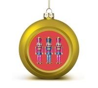 Shiny Glittery Nutcracker Christmas Balls for Tree Decoration PC Baubles Hanging Ornaments Festive Decor 4PCS