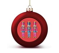 Shiny Glittery Nutcracker Christmas Balls for Tree Decoration PC Baubles Hanging Ornaments Festive Decor 2PCS