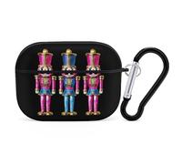 Shiny Glittery Nutcracker Headphone & Earphone Cases Compatible with Airpod Pro Scratch-Resistant PC Protective Cover with Keychain Black-style-6