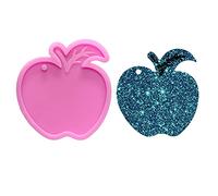 Shiny Glossy Apple Shape Silicone Molds for DIY Craft Keychain Polymer Clay Mold Necklace Epoxy Pendant Jewellery Resin Crafting Making Backpack Cake Decor Fondant Mould