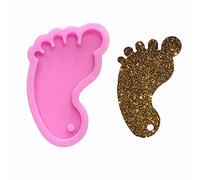Shiny Glossy Baby Foot Shape Silicone Molds for DIY Craft Keychain Polymer Clay Mold Epoxy Pendant Resin Crafting Making Backpack Cake Decor Fondant Mould