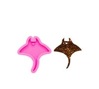 Shiny Glossy Catoon Cute Stingray Shape Keychain Silicone Mold with Hole Candy Crystal Mold Necklace Epoxy Jewellery Silicone Mold Resin Crafting Molds for Luggage Tag Pendant