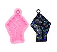 Shiny Glossy Fist Shape Making Keychain Polymer Clay Mold Necklace Epoxy Jewellery Silicone Mold Resin Crafting molds for Keychains Mold