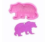 Shiny Glossy Forest Bear Shape Silicone Molds for DIY Craft Custom Bear Keychain Polymer Clay Mold Necklace Epoxy Pendant Jewellery Resin Crafting Making Backpack Cake Decor Fondant Mould