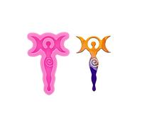 Shiny Glossy Goddess Moon Silicone Molds for DIY Keychain Necklace Pendant Jewelry Making, Epoxy Craft Key Chain Silicone Mould, Epoxy Resin Molds, Polymer Clay Molds for Handmade DIY