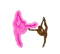 Shiny Glossy Gymnast Silicone Mold DIY Dancing-Girl Resin Keychain Mold, Epoxy Resin Craft Silicone Molds, Polymer Clay DIY Jewelry Making Silicone Molds Key Ring Pendant Mould