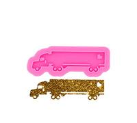 Shiny Glossy Truck Van Keychain Silicone Molds for Resin Casting with Hole Cartoon Car Epoxy Resin Craft Silicone Molds Polymer Clay DIY Jewelry Making Silicone Molds Key Ring Pendant Mould Tool