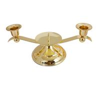 Shiny Gold 3-Arm Unity Candle Holder with Central Spike, Elegant Table Centrepiece for Weddings, Anniversaries, Party Decor - 11.4×4.9×4.3 Inch