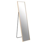 Shiny Gold Floor Mirror With Rectangle Frame, Distinctive Decorative Styling Mirror, Modern Full Size Mirror Premier Housewares Gold One Size