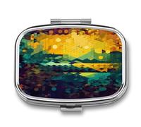Shiny Hexagon Cute Travel Pill Organizer Compact and Portable Pill Box,Pill Case for Travel Essentials for Pocket Purse