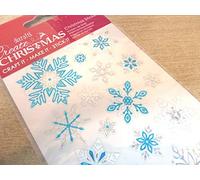 Shiny Holographic Snowflake Labels Stickers, Sticky Labels for Festive Christmas Craft, Cards and Decoration